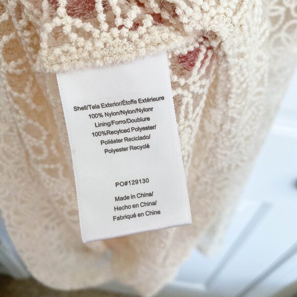 Modcloth Magic In The Air Floral Lace Wrap Dress Size Small Ivory Cream Boho - Picture 10 of 14